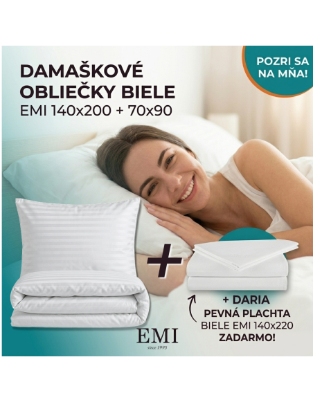 Obliečky_damaškové_biele_EMI_+_Plachta_ZADARMO