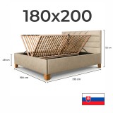 Posteľ čalúnená BOMAL + lamelový rošt + matrac EMI