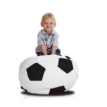 Sedací vak futbalová lopta malá bielo-čierna EMI
