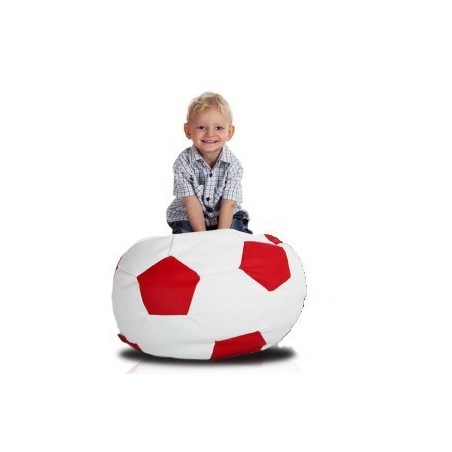 Sedací vak futbalová lopta malá bieločervená EMI