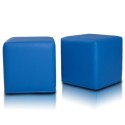 Sedací vak taburetka kocka modrá EMI