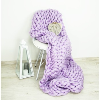 Pletená deka fialová 120 x 150 cm EMI
