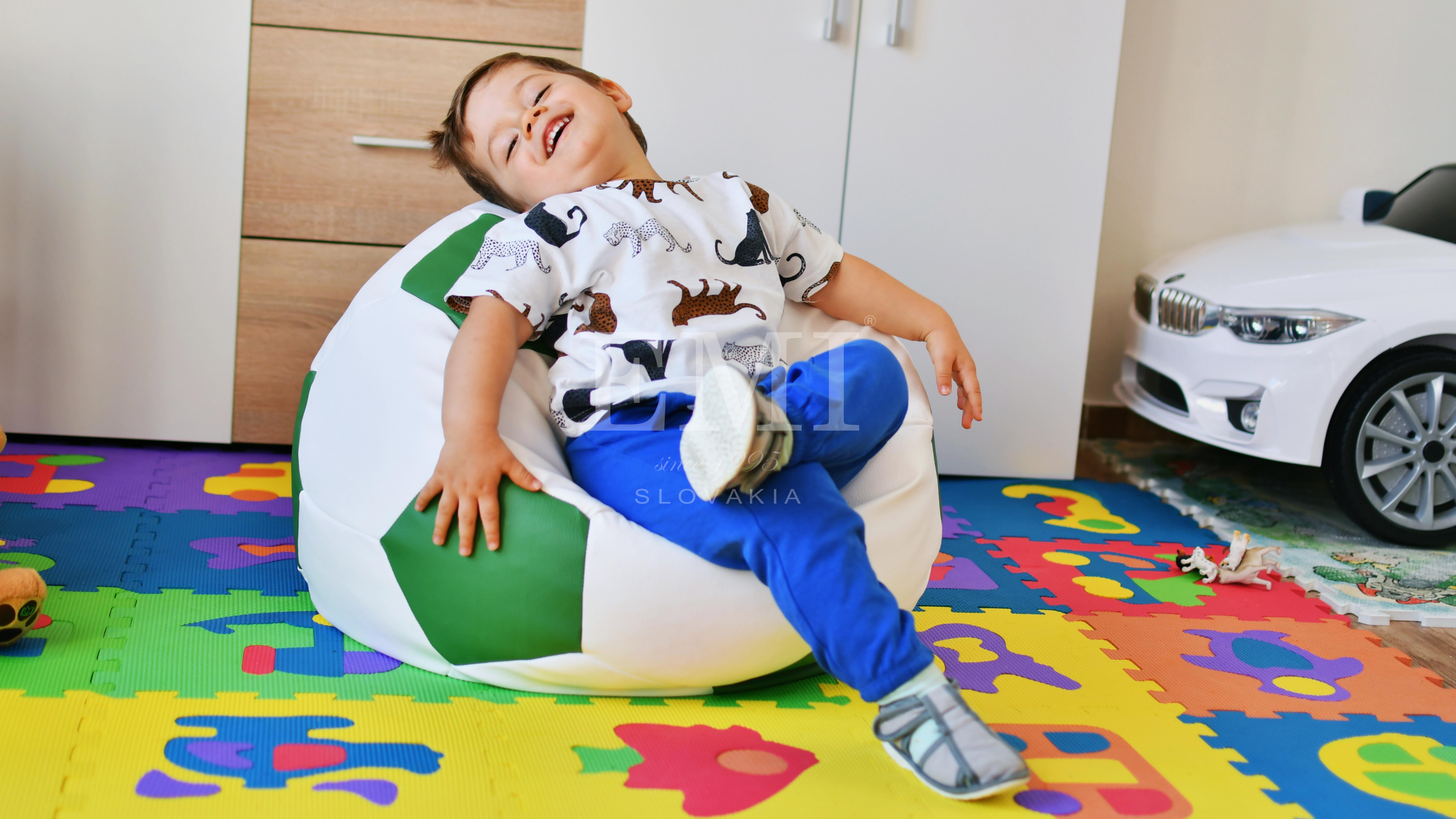 detský sedací vak v tvare lopty