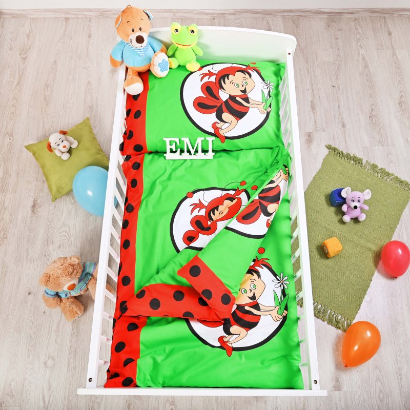 bavlnene detske obliecky zeleno-cervene