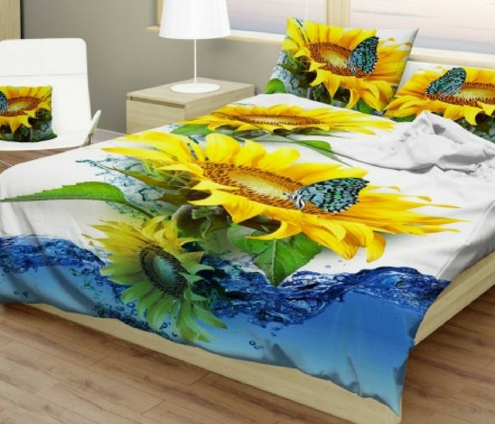 posteľné obliečky 3D slnečnice