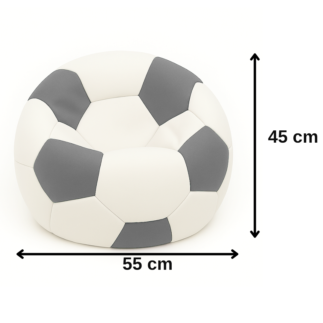 Sedací vak futbalová lopta malá bielosivá EMI